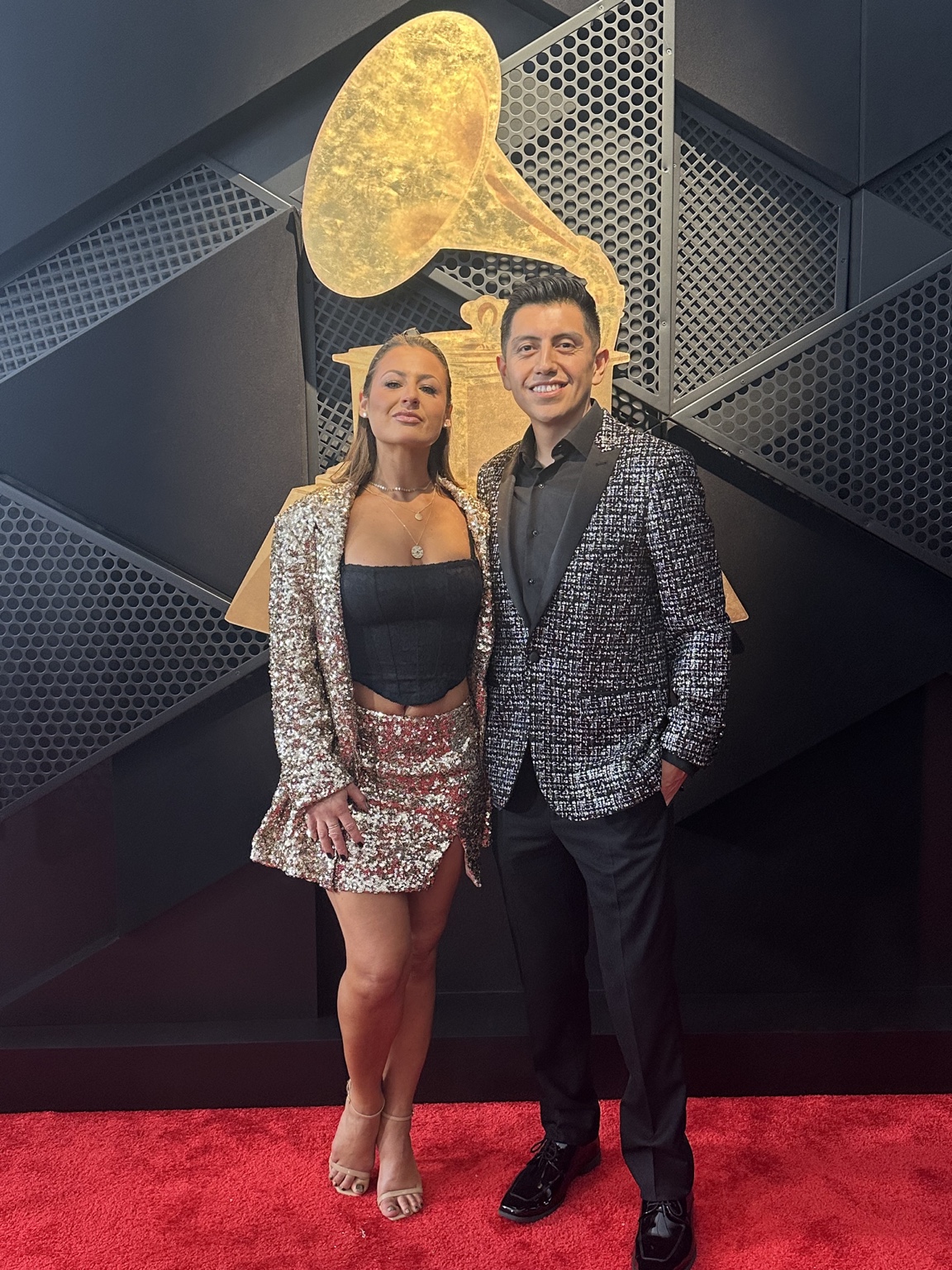 Christina Chirumbolo and Jaime Velez together on the red carpet