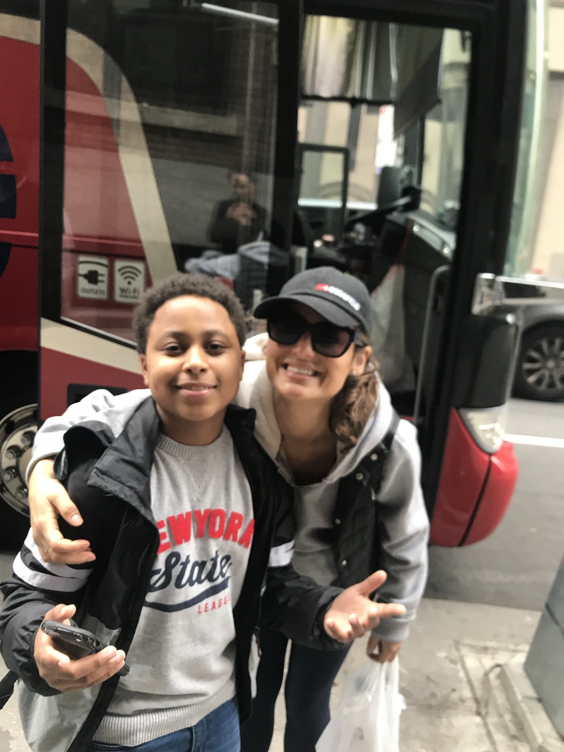 Christina with Eli Derby on a New York City sidewalk in 2018